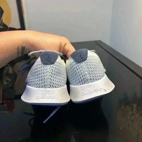 Allbirds Women's TD Tree Dasher Running Shoe Size 9  Sneaker White Blue Knit - Picture 4 of 9